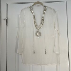 Boston Proper sz XS beaded coverup
